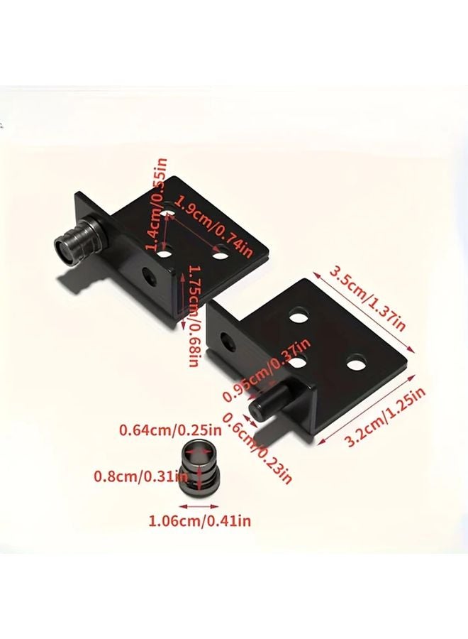 Black Hidden Hinges 1 Pair For Cabinet Door Furniture Wooden Door - Image 4